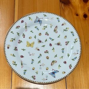 I. Godinger  Insect Butterfly Ladybug Decorative Gold rimmed China Serving Plate